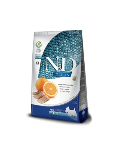 N&D Ocean Ringa Balıklı Portakallı Mini Yetişkin Köpek Maması 2.5 KG