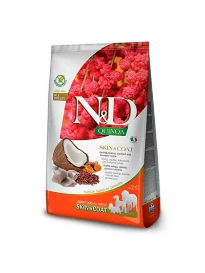 N&D Kinoa Skin Coat HiN&Distan Cevizli Ringa Balıklı Yetişkin Köpek Maması 2,5 KG