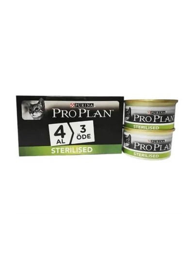 Pro Plan Kısırlaştırılmış Somonlu Ve Ton Balıklı Kedi Konservesi 85 GR 4 Al 3 Öde