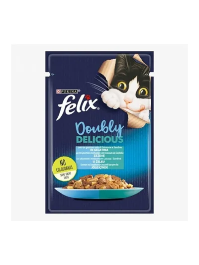 Felix Çifte Lezzet Somonlu ve Sardalyalı Yetişkin Kedi Konservesi 85gr
