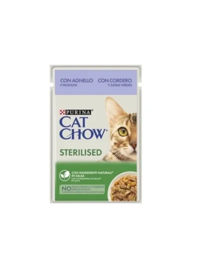 Cat Chow Sos İçinde Kuzu Etli ve Yeşil Fasulyeli Kısırlaştırılmış Kedi Konservesi 85gr
