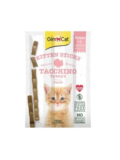 GimCat Sticks Kitten Hindili Yavru Kedi Ödül Çubukları 3x3 gr