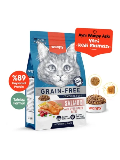 Wanpy Tahılsız Somonlu Yetişkin Kedi Maması 1,5 kg