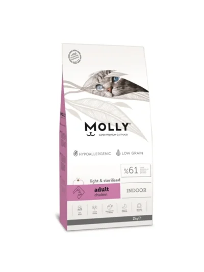 Molly Hipoalerjenik Düşük Tahıllı Light & Sterilised Tavuklu Kısırlaştırılmış Kedi Maması 2 kg