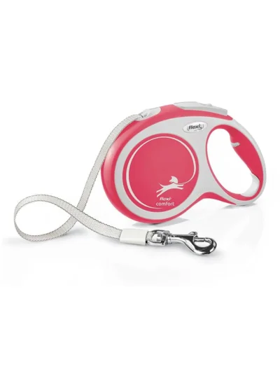 Flexi New Comfort Otomatik Şerit Köpek Gezdirme Kayışı 3m [XS] (Kırmızı)