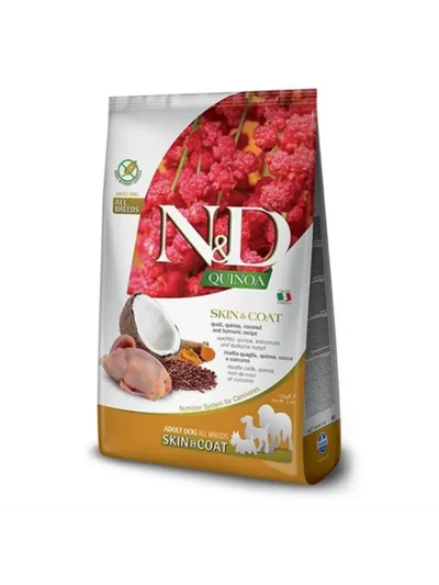 N&D Kinoa Skin Coat HiN&Distan Cevizi Bıldırcınlı Yetişkin Köpek Maması 2,5 KG