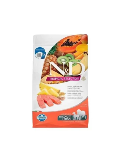 N&D Tropical Selection Somon Etli ve Tropikal Meyveli Orta Büyük Irk Yetişkin Köpek Maması 2Kg