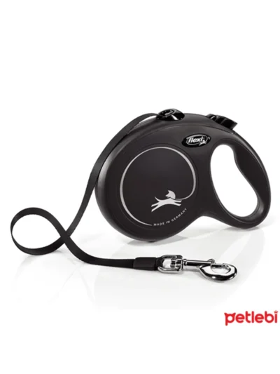 Flexi New Classic Otomatik Şerit Köpek Gezdirme Tasma L Siyah 5 Mt