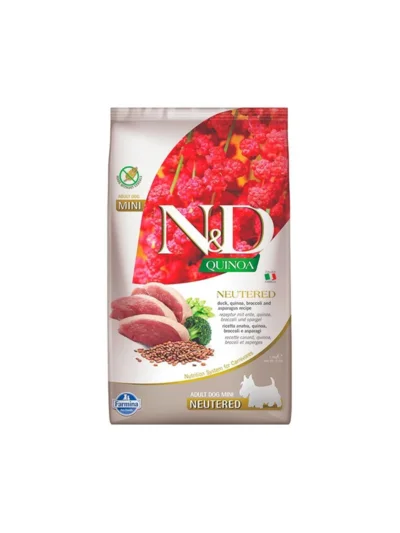 N&D Quinoa Tahılsız Ördek Eti Brokoli ve Kuşkonmazlı Mini Irk Kısırlaştırılmış Köpek Maması 2,5kg