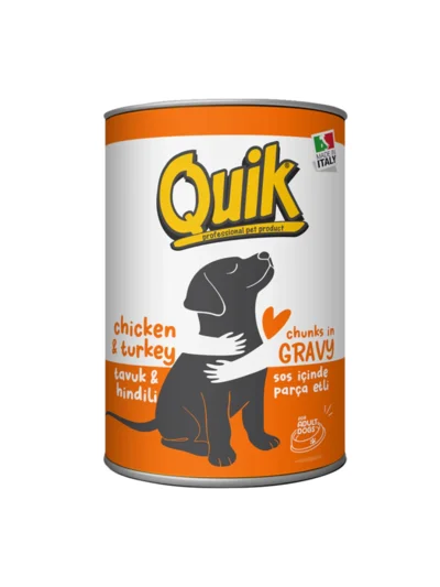 Quik Tavuklu ve Hindili Yetişkin Köpek Konservesi 415gr