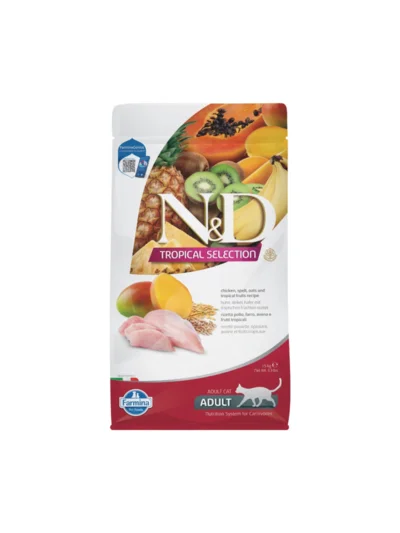 N&D Tropical Selection Tavuklu ve Tropikal Meyveli Yetişkin Kedi Maması 1,5Kg
