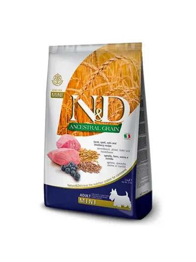 N&D Low Mini Adult Kuzulu Yaban Mersinli Yetşkin Köpek Maması 7 KG