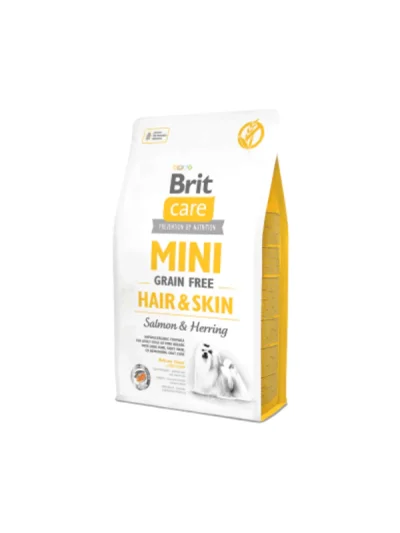Brit Care Mini Hair&Skin Somonlu ve Ringa Balıklı Tahılsız Köpek Maması 2kg
