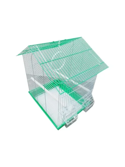 Dayang 2 Kapı Çatılı Muhabbet Kuşu Kafesi Çift Renk 35X28X46
