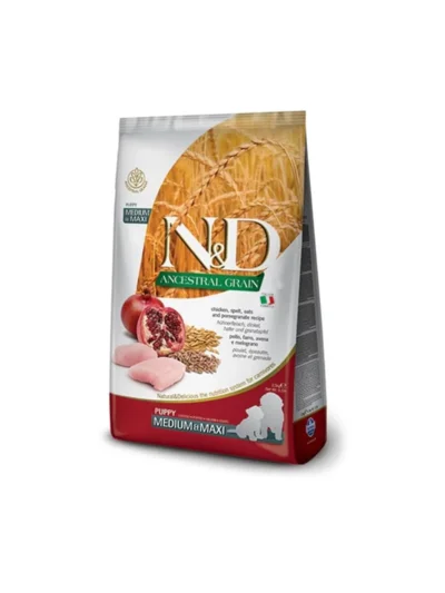 N&D Düşük Tahıllı Tavuklu Narlı Orta Irk Yavru Köpek Maması 2,5 Kg
