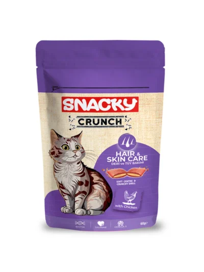 Snacky Kedi Crunch Ödül Hair-Skin Tavuklu 60 Gr