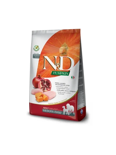 N&D PUMPKIN & TAVUK & NAR ADULT MED.MAXI 12 KG