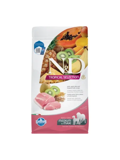 N&D Tropical Selection Domuz Etli ve Tropikal Meyveli Orta ve Büyük Irk Yetişkin Köpek Maması 2Kg