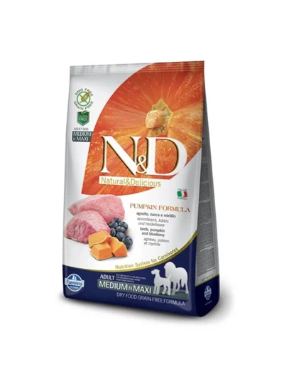 N&D Balkabaklı Kuzu Etli Medium Maxi Tahılsız Köpek Maması 2.5 Kg