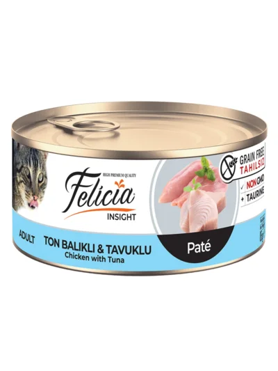 Felicia Tahılsız Konserve Ton Balıklı-Tavuklu Kıyılmış Kedi Maması 85 Gr