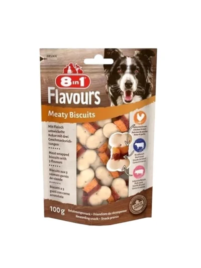 8in1 Flavours Meaty Biscuits Kıtır Köpek Ödül Maması 85 Gr