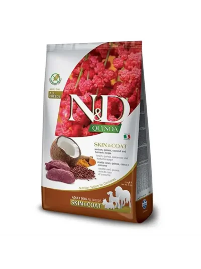 N&D Kinoa Skin Coat HiN&Distan Cevizli Geyik Etli Yetişkin Köpek Maması 2,5 KG