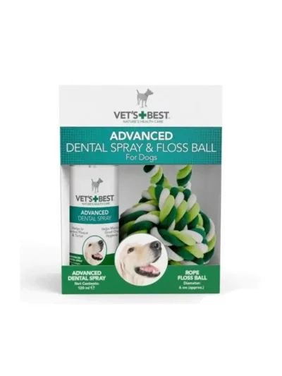 Vet's Best Köpek Ağız Spreyi + Diş Temizleyici Top