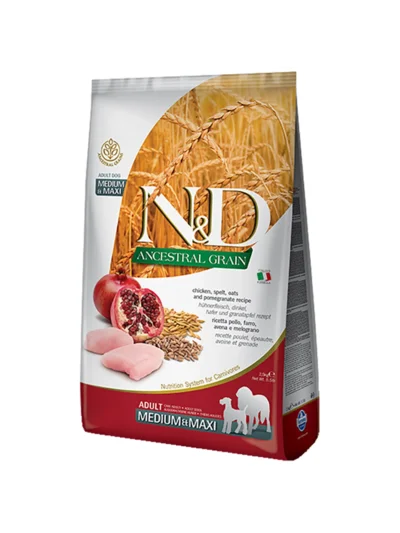 N&D Tavuklu Narlı Düşük Tahıllı Medium Yetişkin Köpek Maması 12 Kg