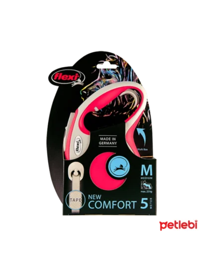 Flexi New Comfort Otomatik Şerit Gezdirme Tasma S 5Mt Kırmızı