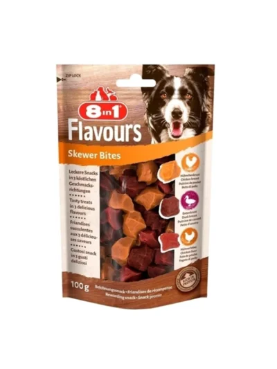 8in1 Flavours Skewer Bites Kuşbaşı Dilimli Çiğneme Köpek Ödül Maması 85 Gr