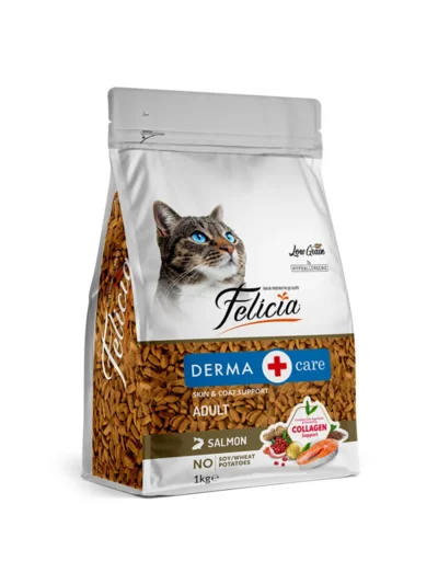 Felicia Kolajenli Somonlu Az Tahıllı Yetişkin Kedi Maması HypoAllergenic Kedi Maması 1 Kg