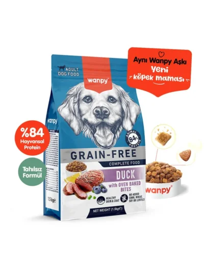 Wanpy Tahılsız Ördekli Yetişkin Köpek Maması 1,5 kg