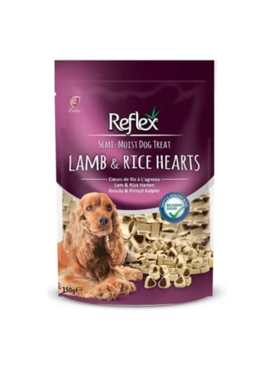 Reflex Kuzulu & Pirinçli Kalpler Yumuşak Köpek Ödülü 150 Gr