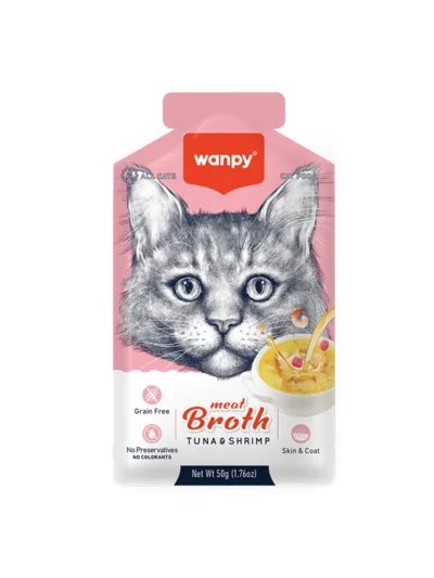 Wanpy Kediler için Karidesli Ton Balığı Eti Çorbası 50 Gr