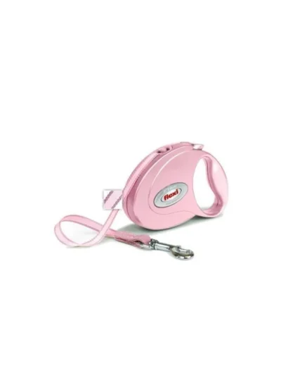 Flexi Style Pembe Şerit Gezdirme Tasması Small 3 m