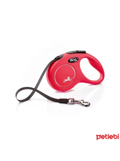 Flexi New Classic Otomatik Şerit Köpek Gezdirme Tasma S 5 MT Kırmızı