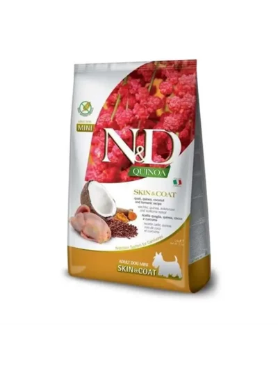 N&D Quinoa Skin&Coat Mini Bıldırcın Kinoa Deri Tüy Sağlığı Küçük Irk Köpek Maması 2,5 Kg