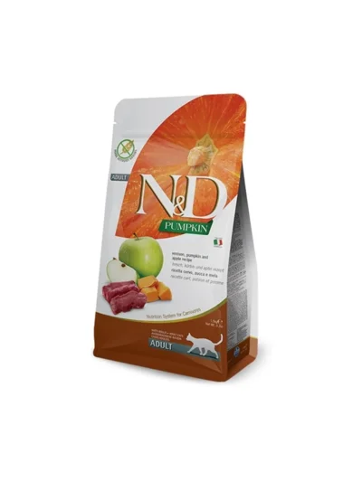 N&D Pumpkin Balkabaklı Geyikli Elmalı Yetişkin Kedi Maması 5 KG