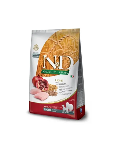 N&D Düşük Tahıllı Light Medium Maxi Tavuklu Narlı Köpek Maması 2.5Kg