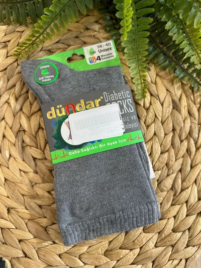 Dündar diyabet çorap Gri