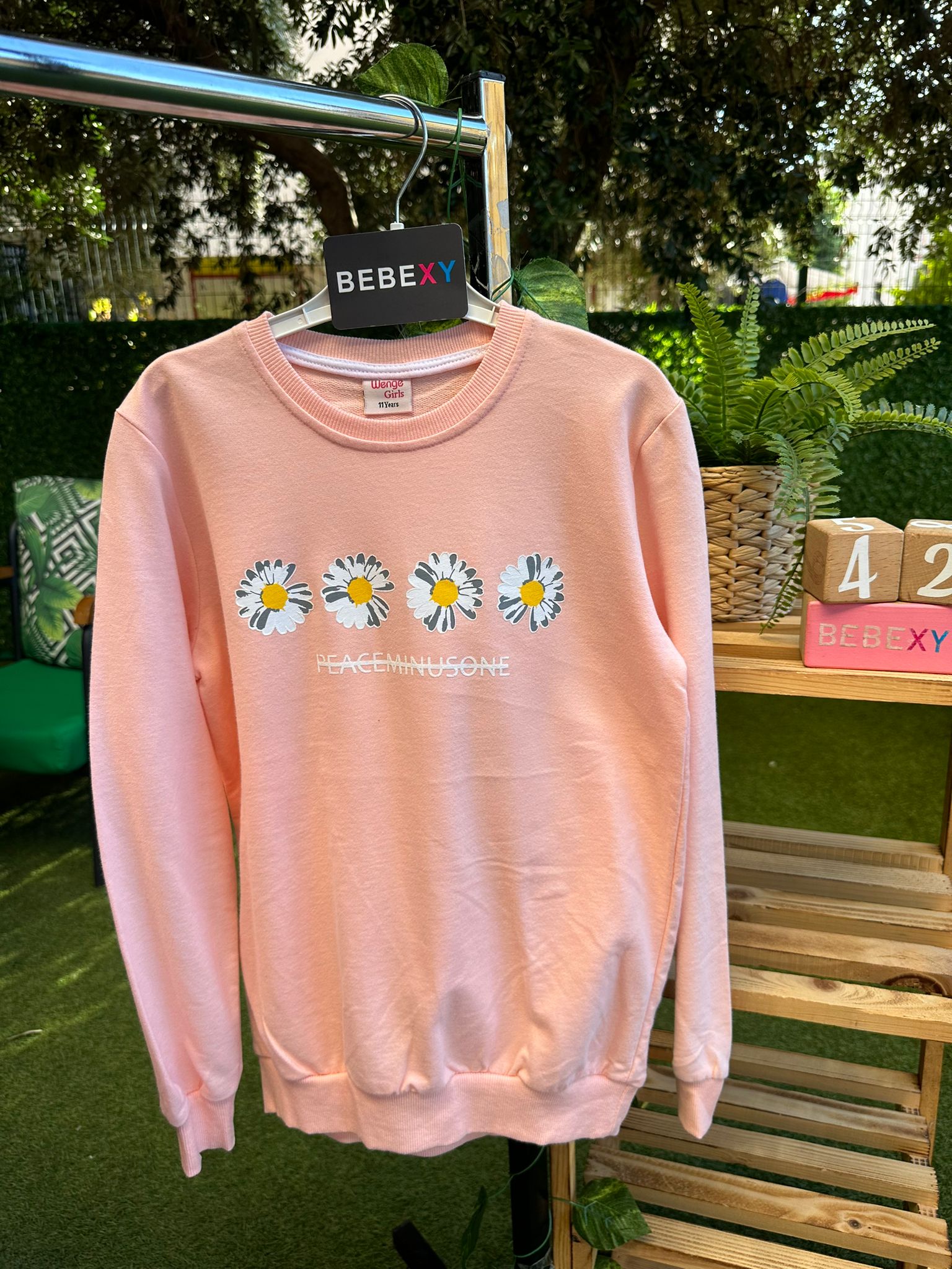 Papatya Desenli Somon  Sweatshirt 