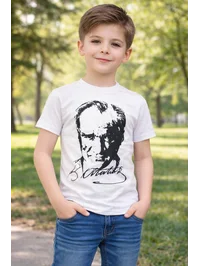 Atatürk Baskılı Tişört Beyaz