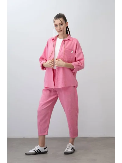 Oversize Alt Üst Takım  Pembe