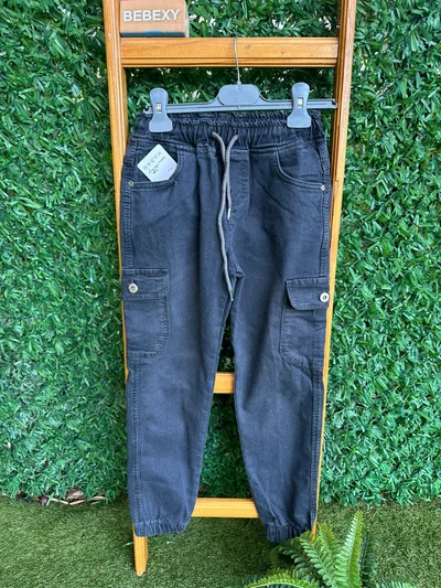 Kargo Cepli Gabardin Pantolon Gri