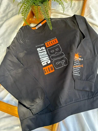 Style Baskılı  Sweatshirt  Siyah 42/