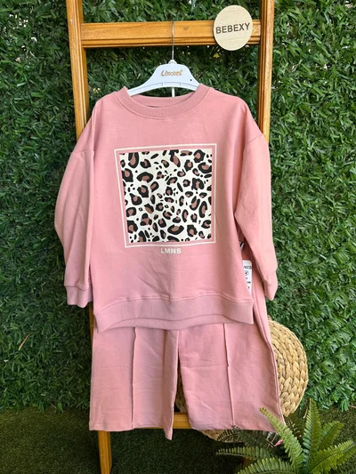 Leopar Desenli Pembe Alt Üst Takım 135/