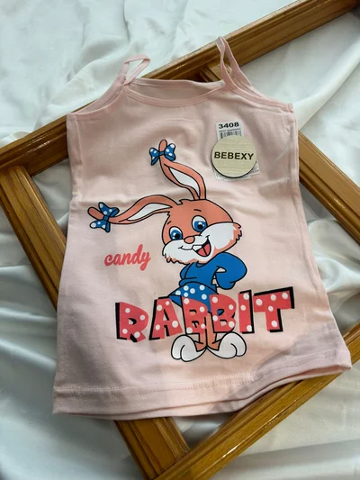 Tavşan Baskılı  Atlet Pembe