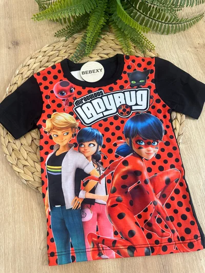 Kız Tişört Ladybug Baskılı 