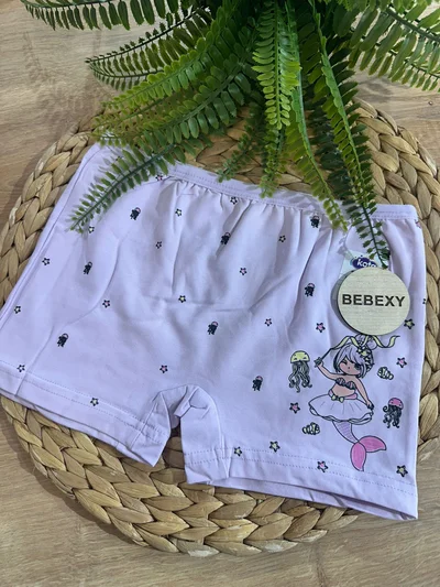 Kız Çocuk Boxer Ahtapot Baskılı Lila