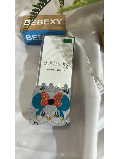 Yeşil kulak mıckey desenli  Kız Külotlu Çorap 